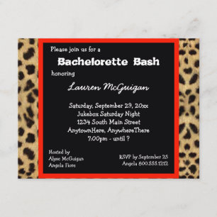 Invitación a la fiesta de impresión de leopardo