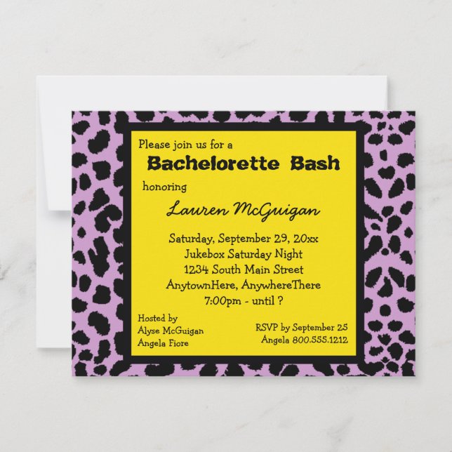 Invitación a la fiesta de impresión de leopardo am (Anverso)