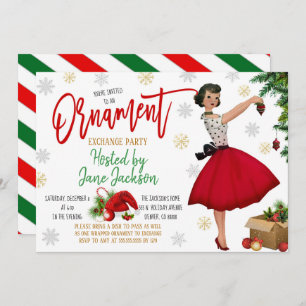 Invitación a la fiesta de intercambio de adornos d