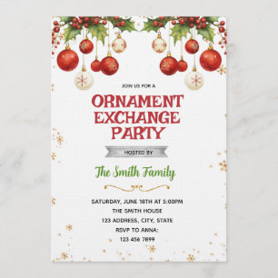 invitación a la fiesta de intercambio de adornos d