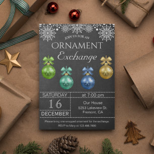Invitación a la fiesta de intercambio de adornos n