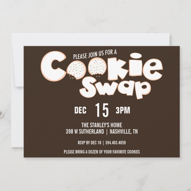 Invitación a la fiesta de intercambio de cookies d (Anverso)