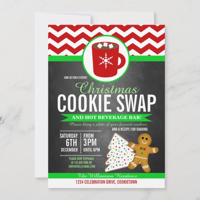 Invitación a la fiesta de intercambio de cookies d (Anverso)