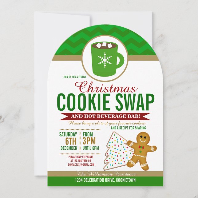 Invitación a la fiesta de intercambio de cookies d (Anverso)
