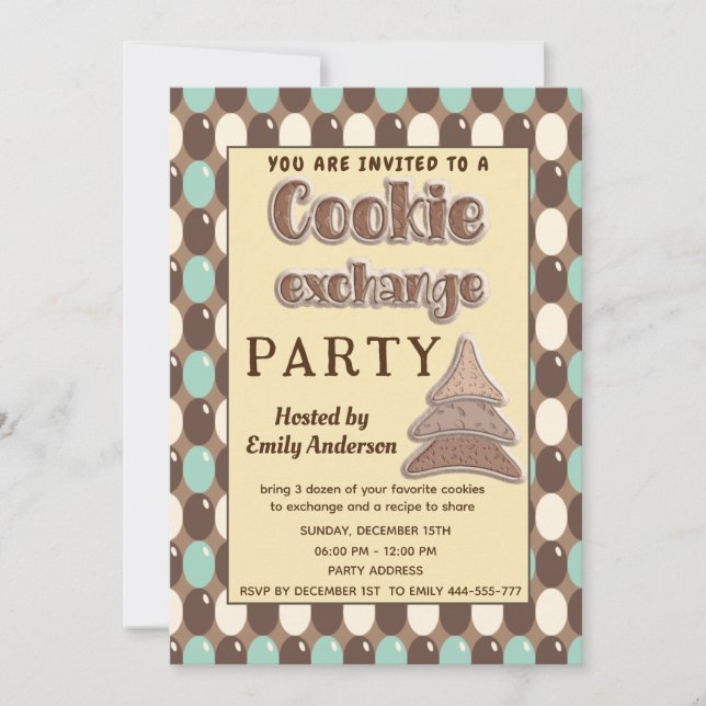 Invitación a la fiesta de intercambio de cookies r (Anverso)