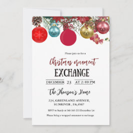 Invitación a la fiesta de intercambio de ornamento