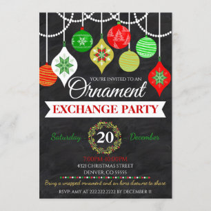 Invitación a la fiesta de intercambio de ornamento
