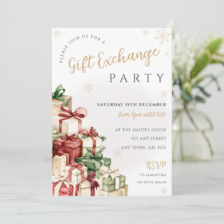 Invitación a la fiesta de intercambio de regalos d