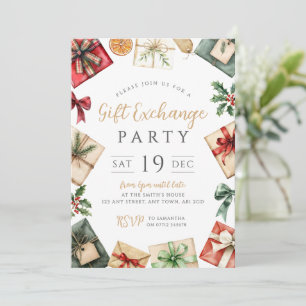 Invitación a la fiesta de intercambio de regalos d