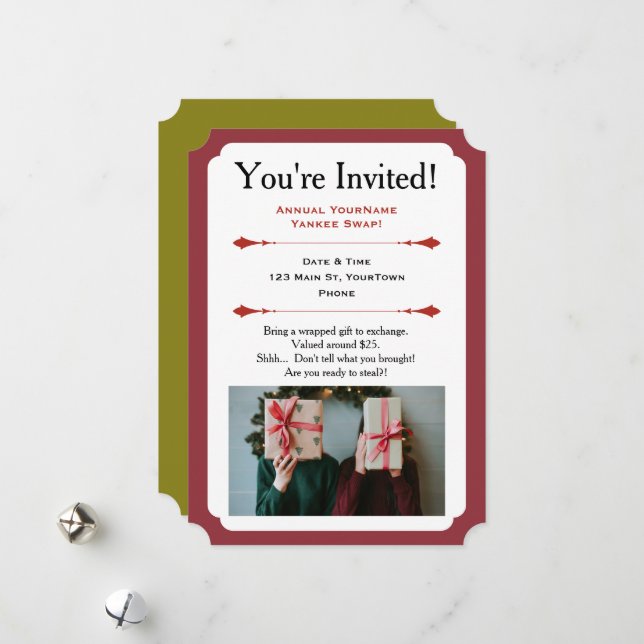 Invitación a la fiesta de intercambio de regalos n (Anverso/Reverso In Situ)