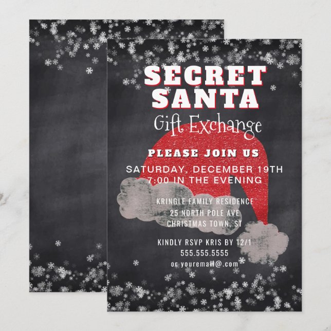 Invitación a la fiesta de intercambio de regalos s (Anverso / Reverso)