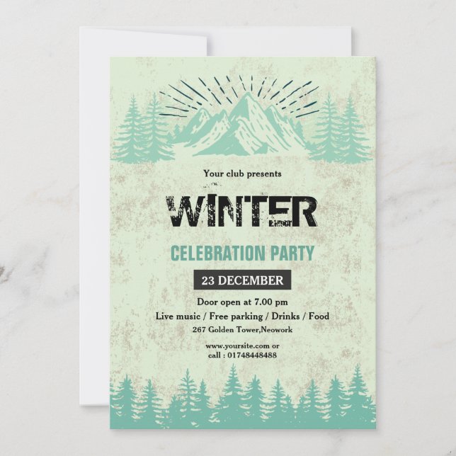 Invitación a la fiesta de invierno (Anverso)