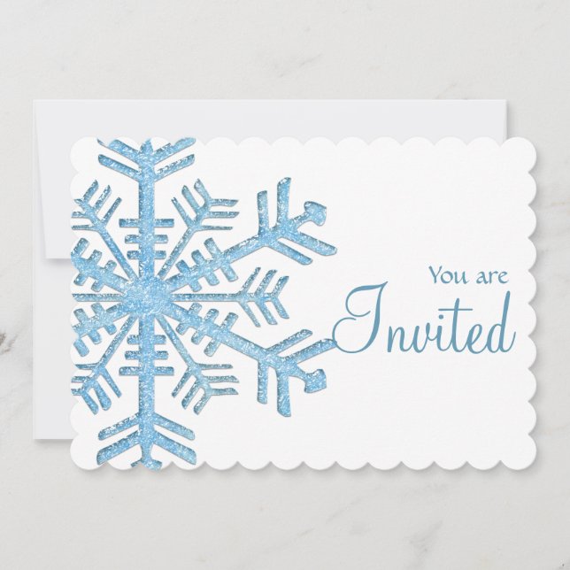 Invitación a la fiesta de invierno de Ice Snowflak (Anverso)