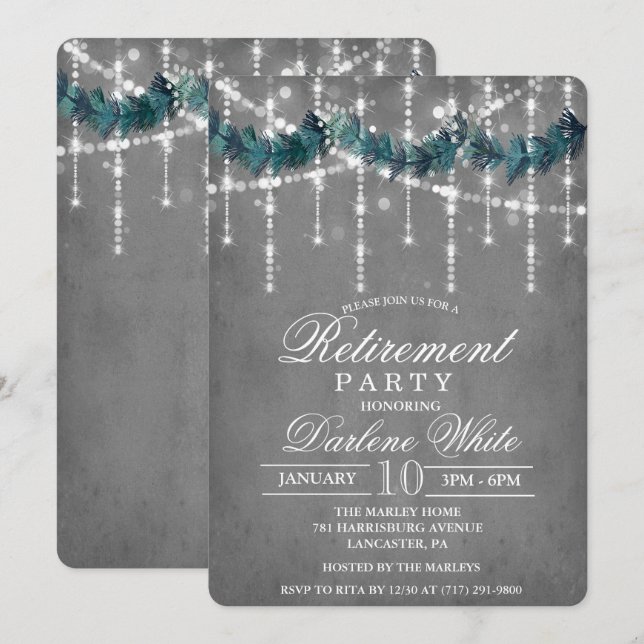 Invitación a la Fiesta de Invierno de Jubilación (Anverso / Reverso)