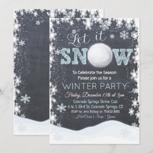 Invitación a la fiesta de invierno de Snowball Sno