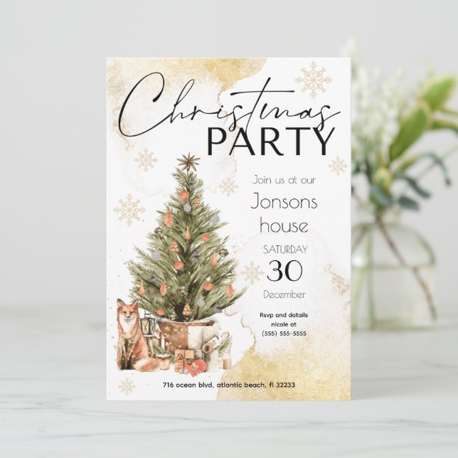 Invitación a la fiesta de invierno del Árbol de Na (Anverso de pie)