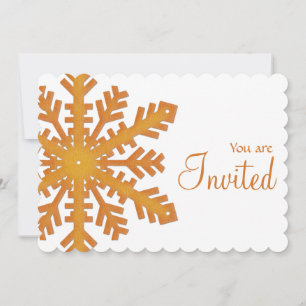 Invitación a la fiesta de invierno del naranja Sno