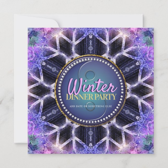 Invitación a la fiesta de invierno Magic Bridal Sh (Anverso)