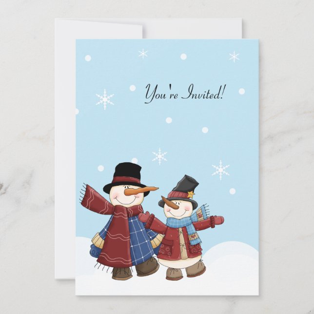 Invitación a la fiesta de invierno SNOWMAN TIME (Anverso)