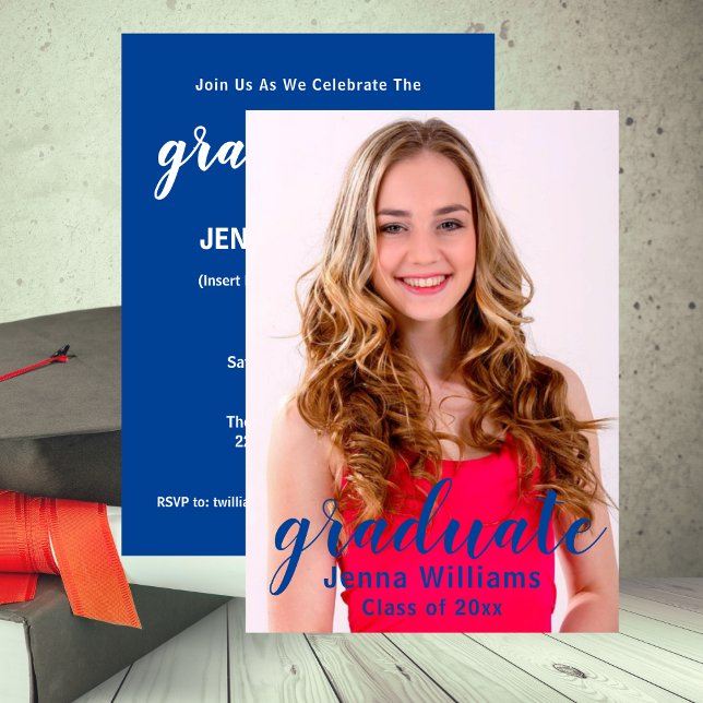 Invitación a la fiesta de Invitación de fotos para (Graduate Photo Announcement Party Invitation)