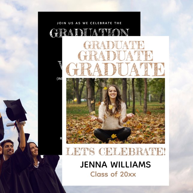 Invitación a la fiesta de Invitación de fotos para (Graduate Photo Announcement Party Invitation)