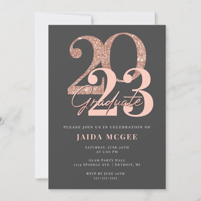 Invitación a la fiesta de Invitación de graduación (Anverso)