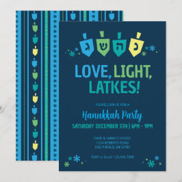 Invitación a la fiesta de Janucá de Love Light Lat