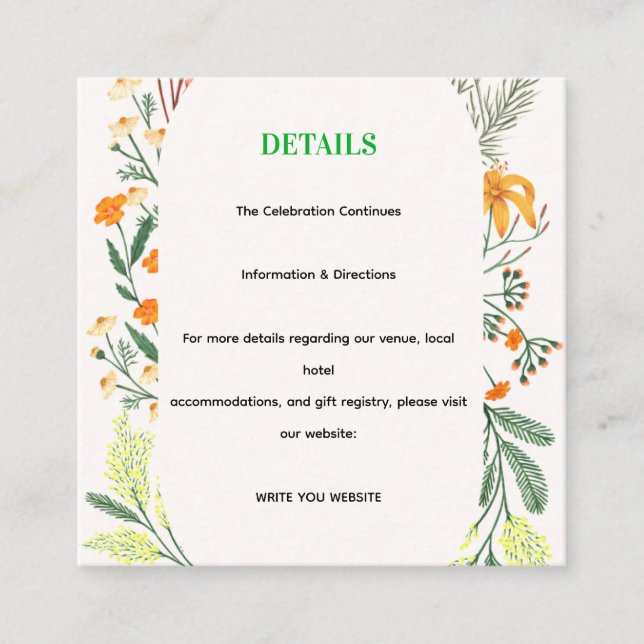 Invitación a la fiesta de jardín con arco floral d (Anverso)