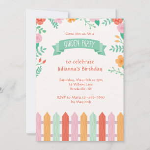Invitación a la fiesta de jardín con cerca de esta