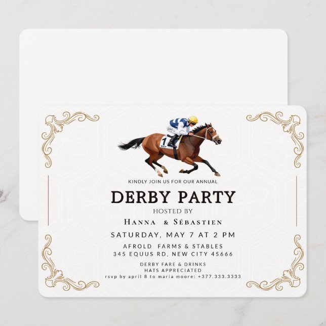 Invitación a la fiesta de jardín de carreras de ca (Anverso / Reverso)