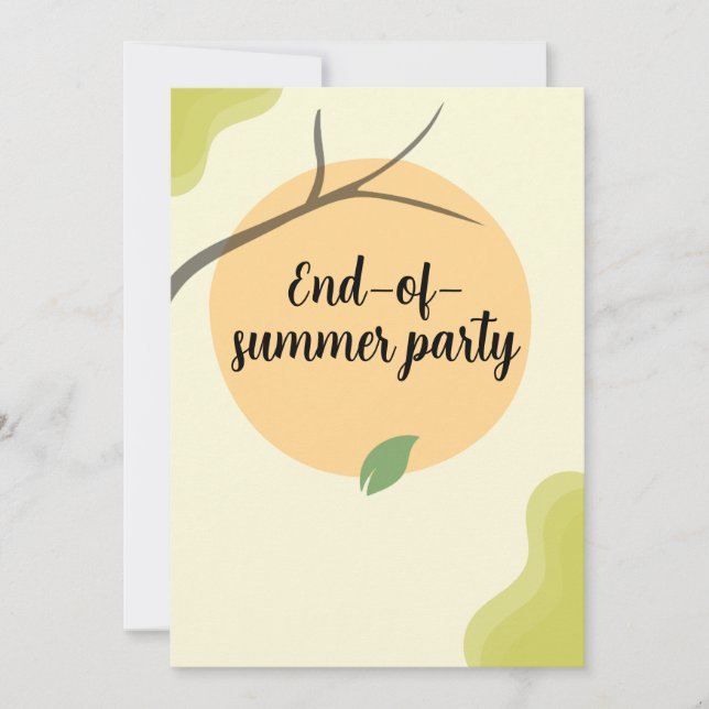 Invitación a la fiesta de jardín de fin de verano (Anverso)