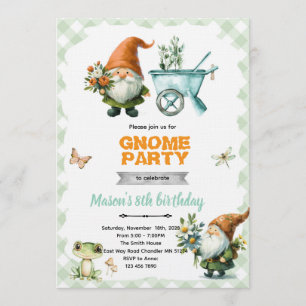 invitación a la fiesta de jardín de gnomos
