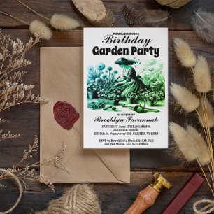 Invitación a la fiesta de jardín del deleite de lo