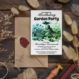 Invitación a la fiesta de jardín del deleite de lo