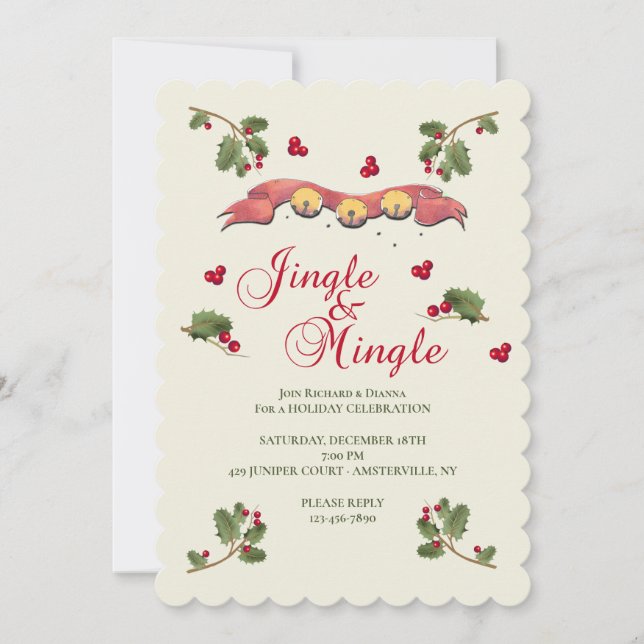 Invitación a la fiesta de jingle y mingle (Anverso)