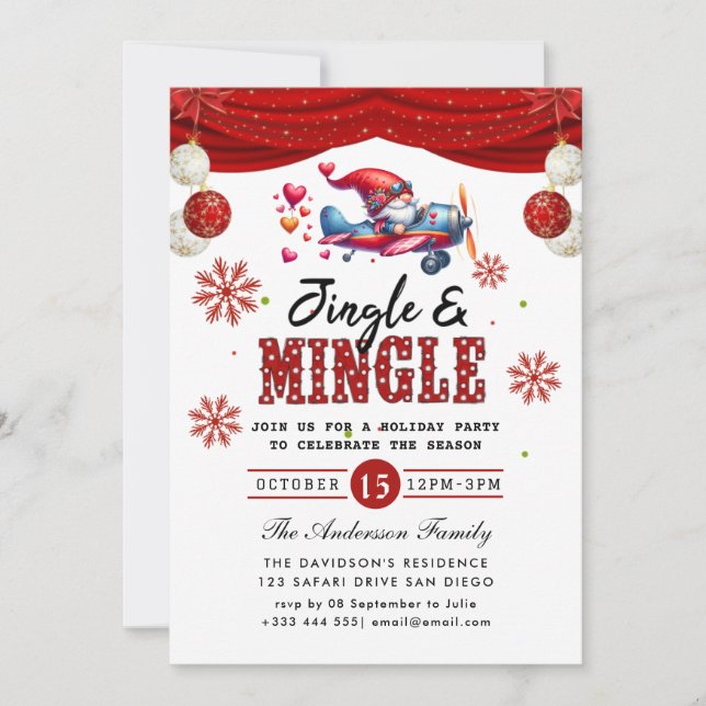 Invitación a la fiesta de jingle y mingle (Anverso)