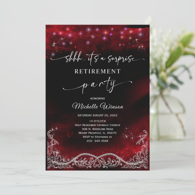 Invitación a la fiesta de jubilación (Anverso de pie)