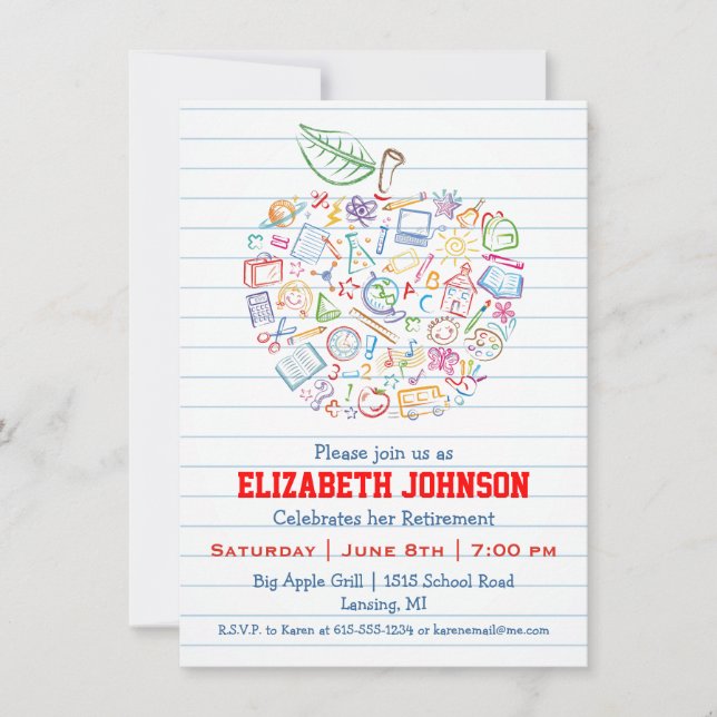 Invitación a la fiesta de jubilación de Apple para (Anverso)