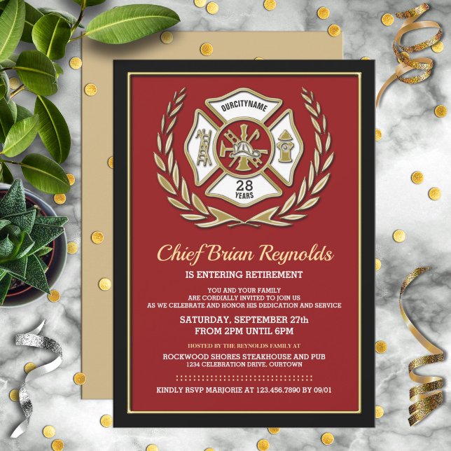 Invitación a la fiesta de jubilación de bomberos (Subido por el creador)