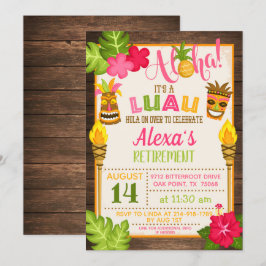 Invitación a la fiesta de jubilación de Luau