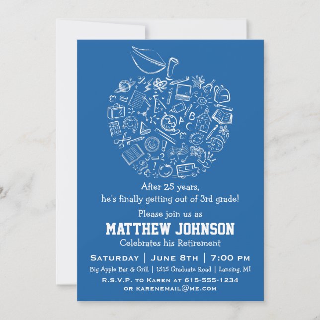 Invitación a la fiesta de jubilación de profesores (Anverso)