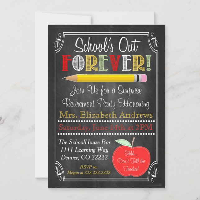 Invitación a la fiesta de jubilación de profesores (Anverso)