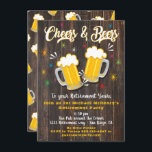 Invitación a la Fiesta de Jubilación de Saludos y<br><div class="desc">Impresionantes invitaciones de la fiesta de retiro de Salud y Cerveza en un rústico fondo de madera oscura. Gran vibra de moda retro. Necesita ayuda con el diseño, sólo envíame un correo electrónico a tkatz@me.com ¡Excelente para cualquier cumpleaños de un hito, 30, 40, 50, 60, 70, 80 o más! Cambio...</div>