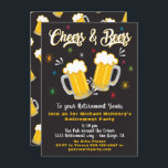 Invitación a la Fiesta de Jubilación de Saludos y<br><div class="desc">Impresionantes invitaciones a la fiesta de retiro de Saludos y Cervezas. Gran vibra de moda retro. Necesita ayuda con el diseño, sólo envíame un correo electrónico a tkatz@me.com ¡Excelente para cualquier cumpleaños de un hito, 30, 40, 50, 60, 70, 80 o más! Cambio a cualquier edad ilustracion dibujado por mano...</div>