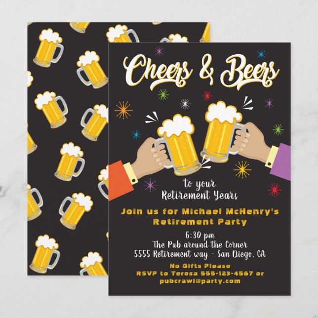Invitación a la Fiesta de Jubilación de Saludos y  (Anverso / Reverso)