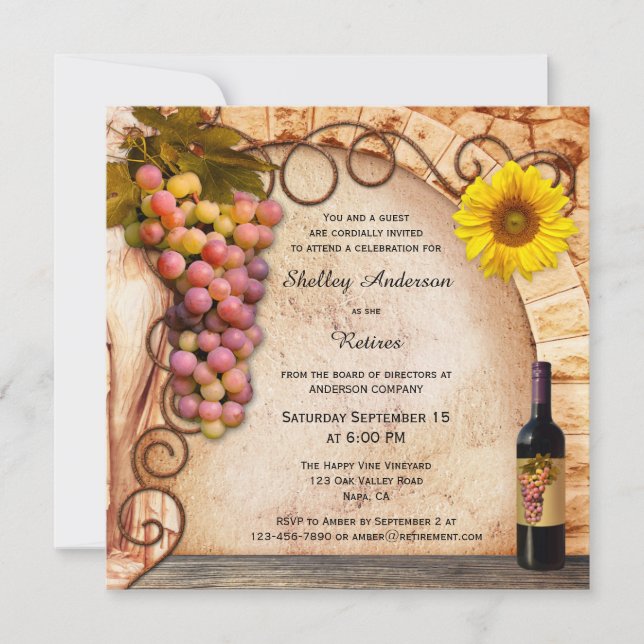 Invitación a la Fiesta de Jubilación de Temas Vine (Anverso)