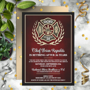 Invitación a la fiesta de jubilación del bombero