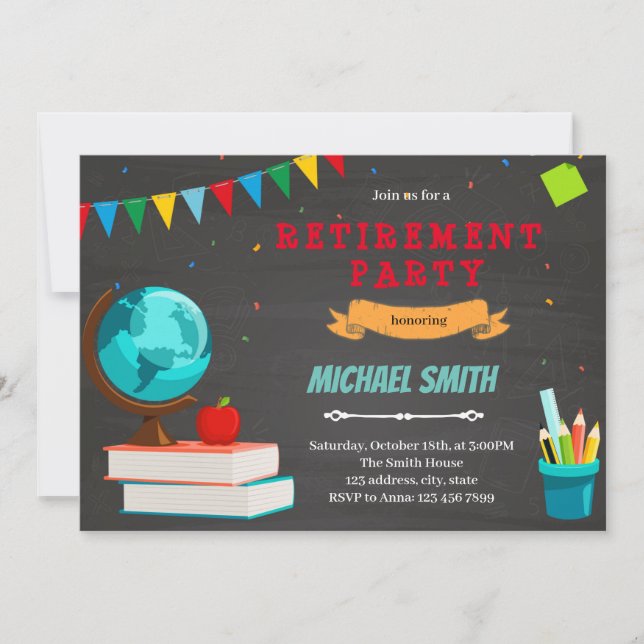 Invitación a la fiesta de jubilación del profesor (Anverso)