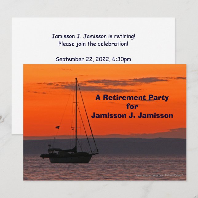 Invitación a la Fiesta de Jubilación en barco de v (Anverso / Reverso)