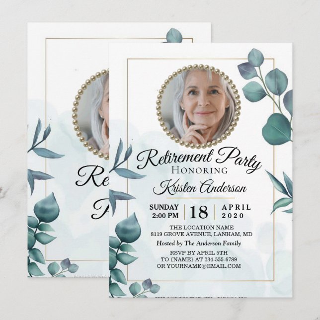 Invitación a la Fiesta de Jubilación Eucalyptus Gr (Anverso / Reverso)